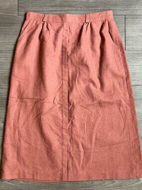 Vintage 80s College Town Union Made Wool Blend Pink Pencil Skirt USA Size M